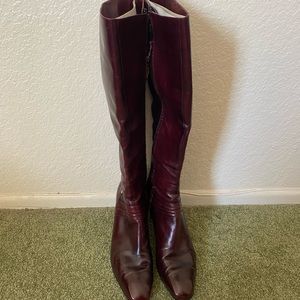 Salvatore Ferragamo zip knee high boot 9 1/2aa
